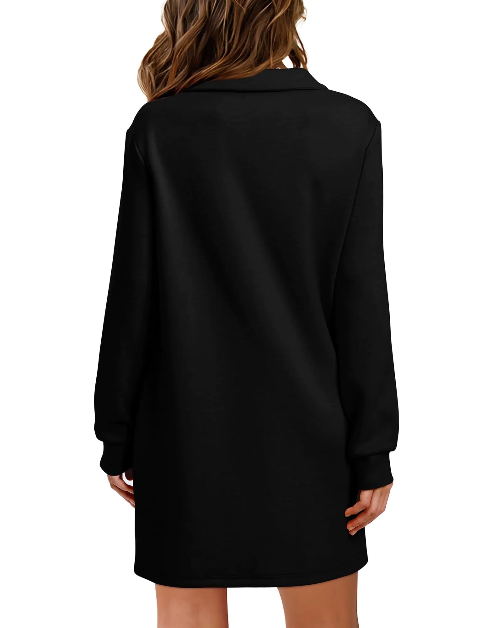 Women’s Long Sleeve Lapel V-Neck Dress