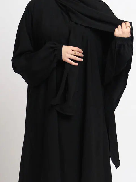 Buy black-jilbab Hooded Abaya Long Dresses Women