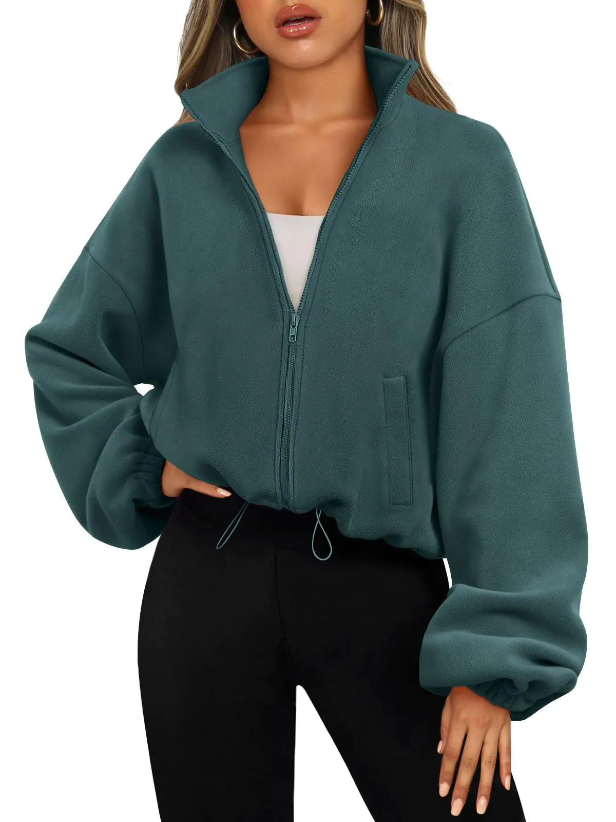 Buy green AUTOMET Women’s Zip-Up Sherpa Hoodie