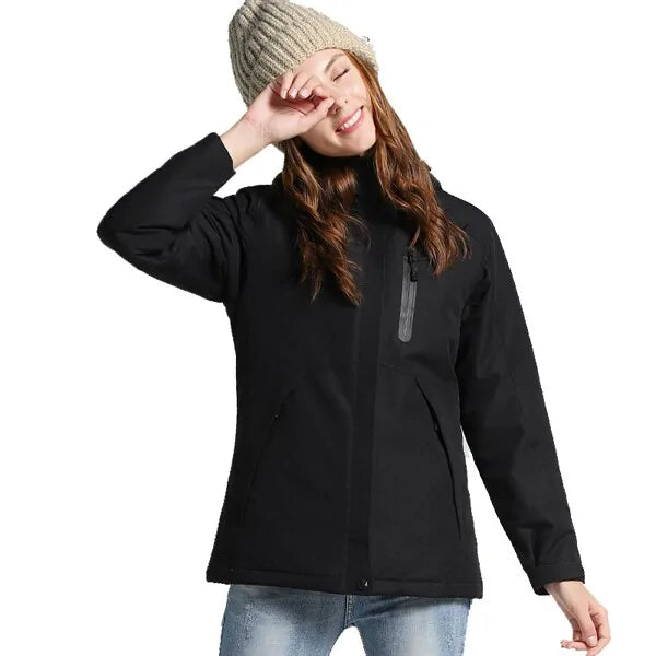 Buy black-women Winter Thick USB Heating Cotton Jackets