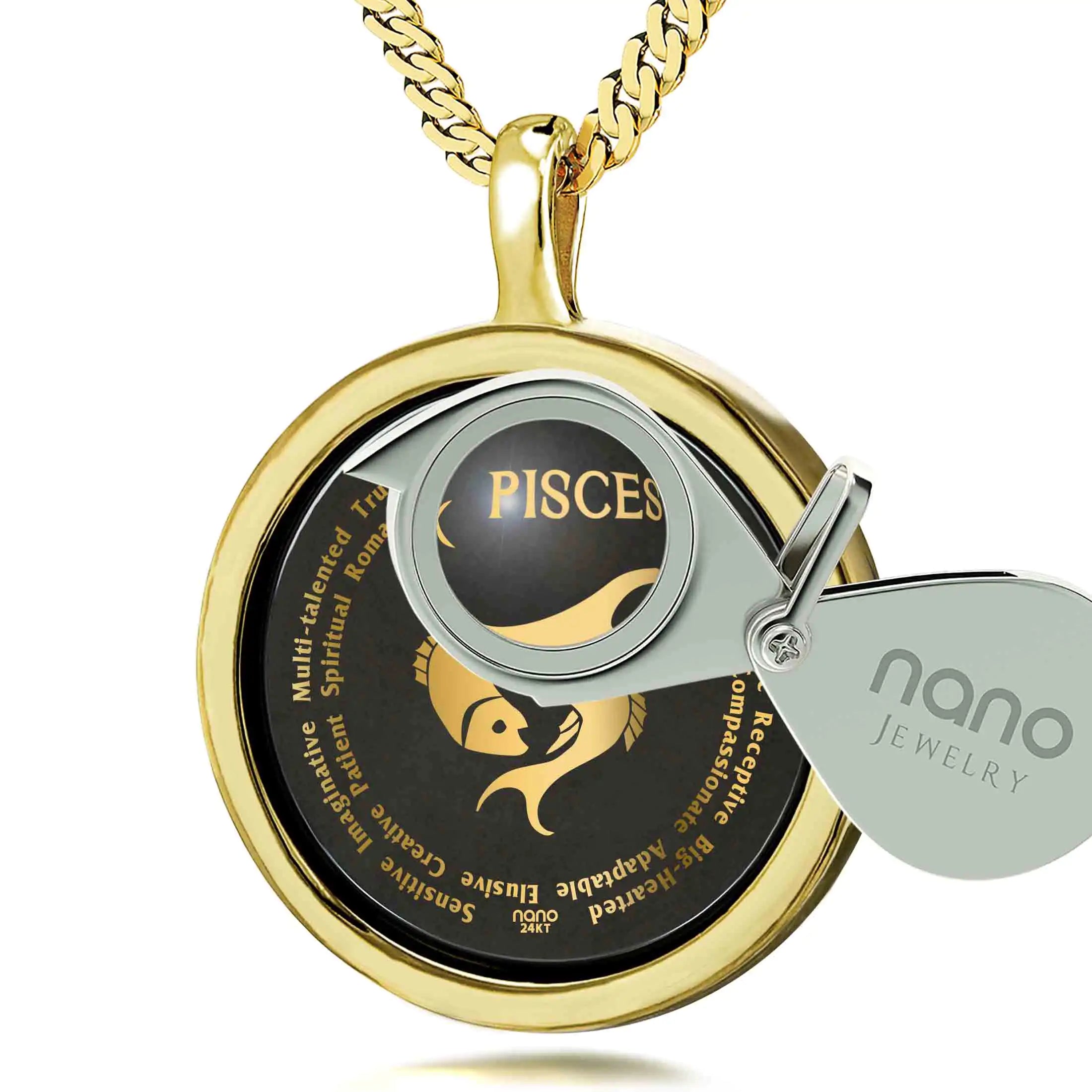 24k Gold Pisces Zodiac Necklace