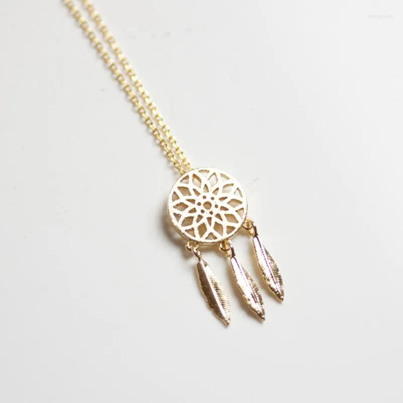 Dream Catcher Necklace in Gold Plating