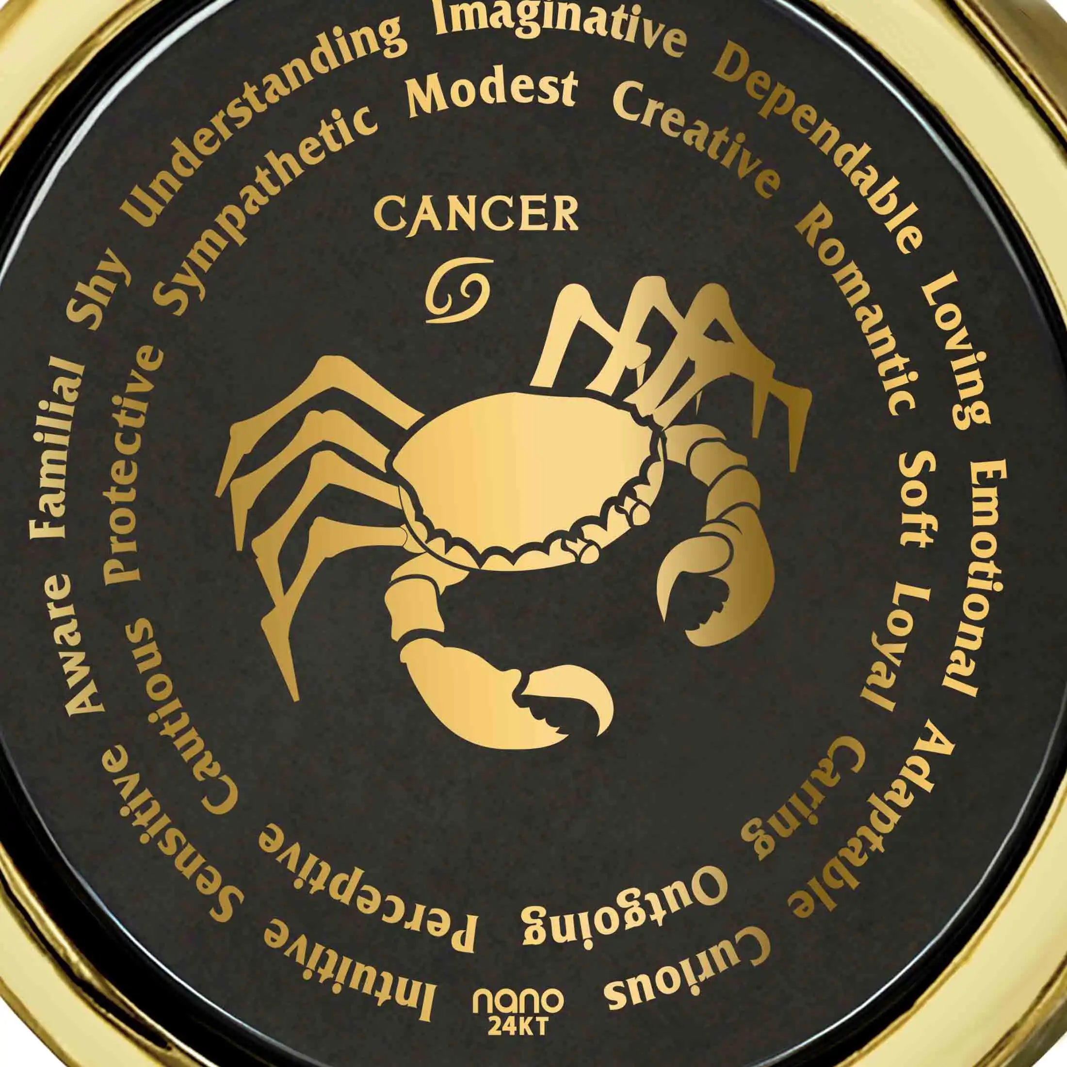 Cancer Necklaces for Lovers of the Zodiac 24k Gold Inscribed