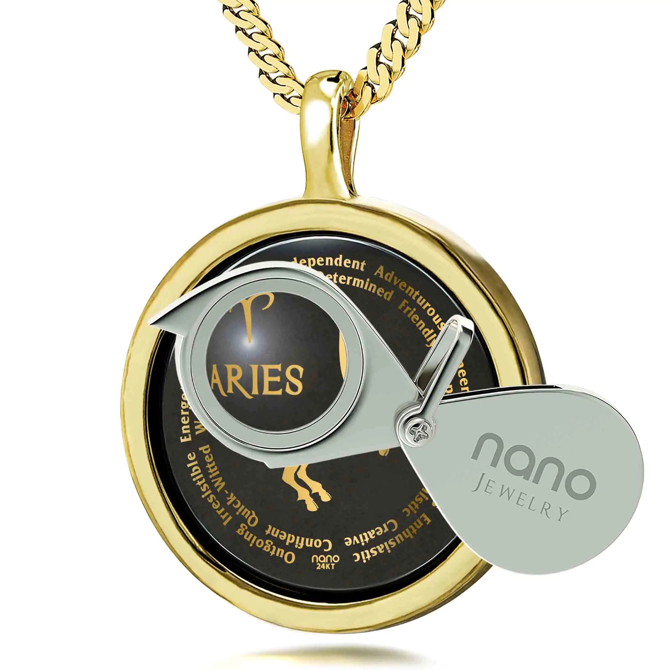 24k Gold Aries Zodiac Necklace for Lovers