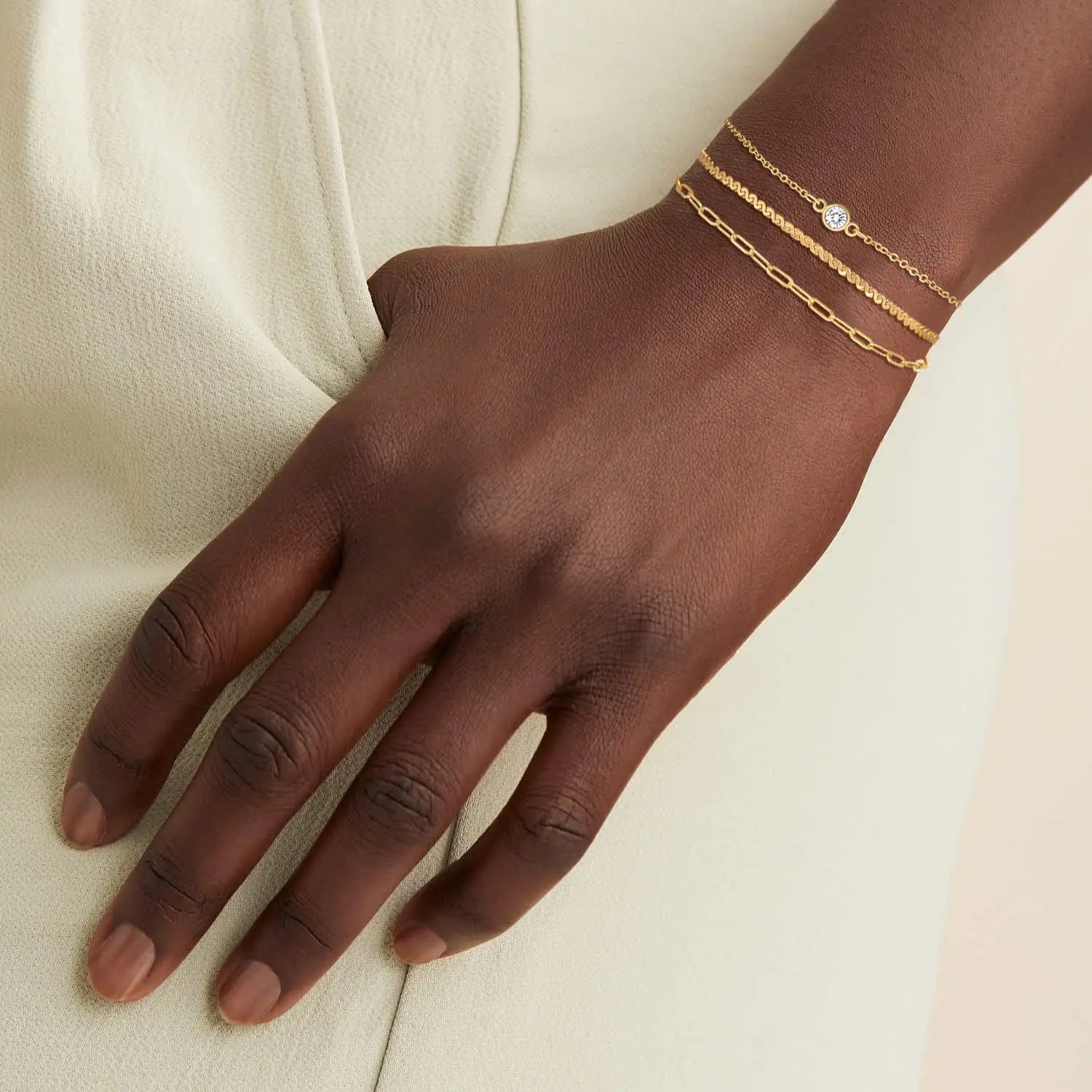 14K Gold Plated Stackable Bracelet Set