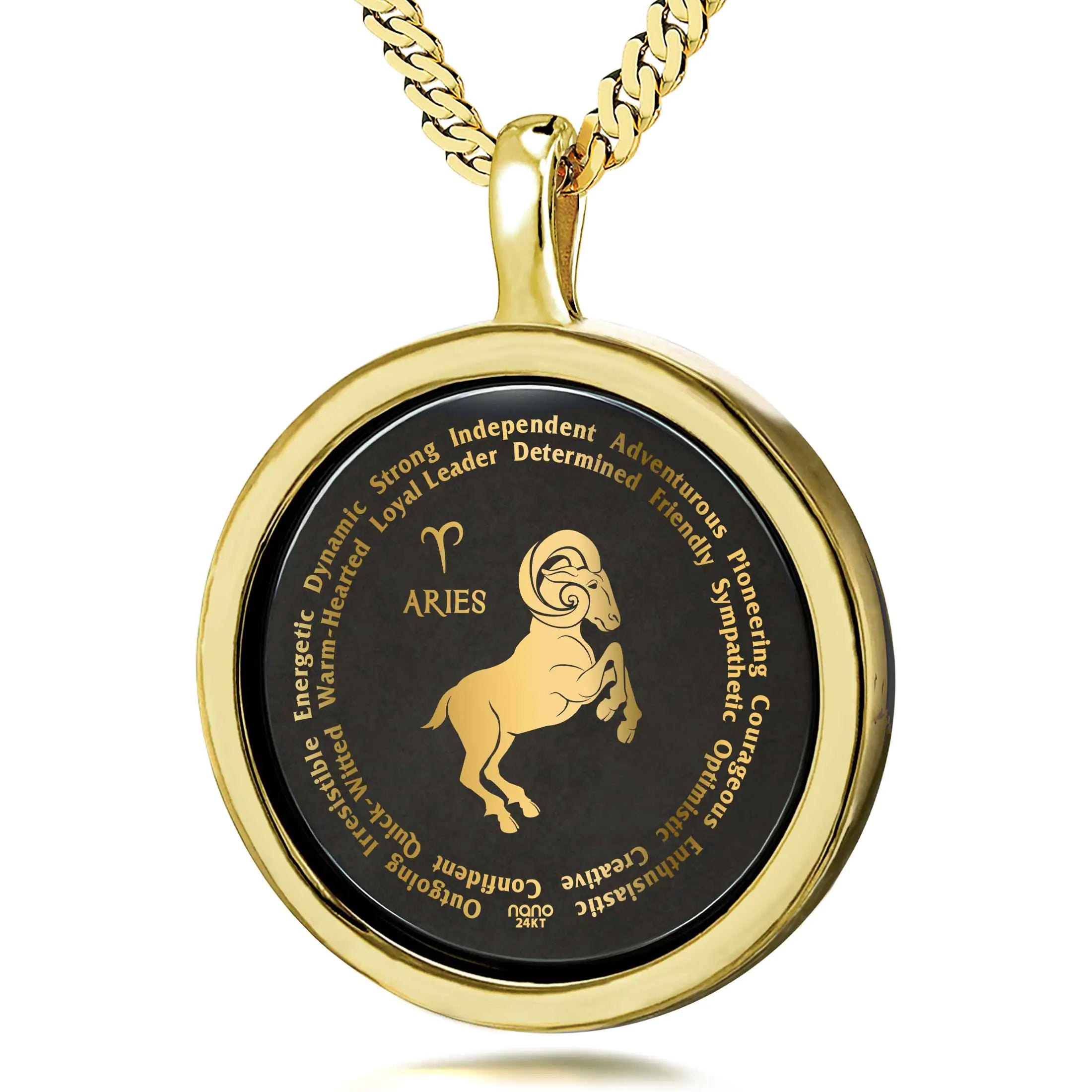 24k Gold Aries Zodiac Necklace for Lovers