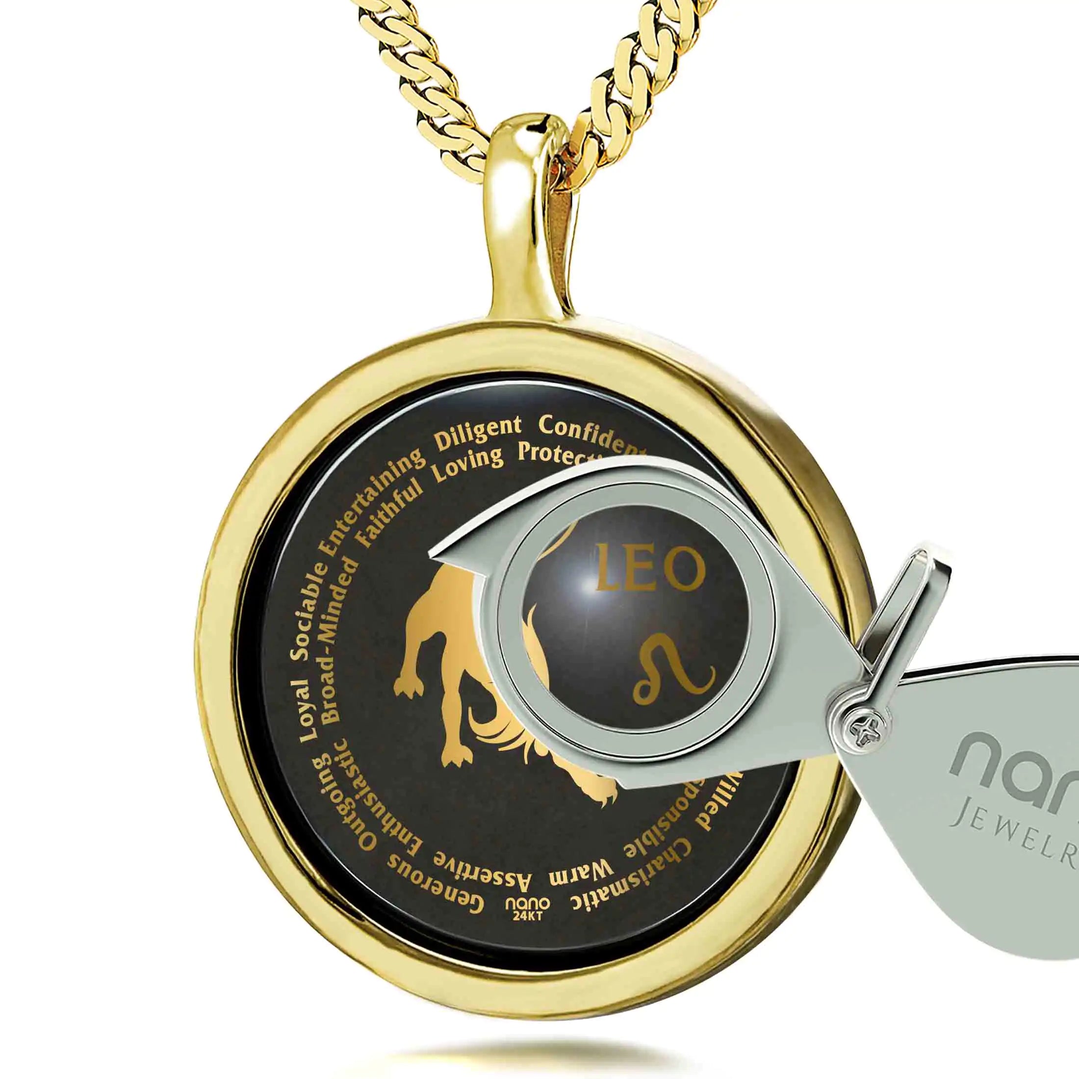 24k Gold Leo Zodiac Lover Necklace