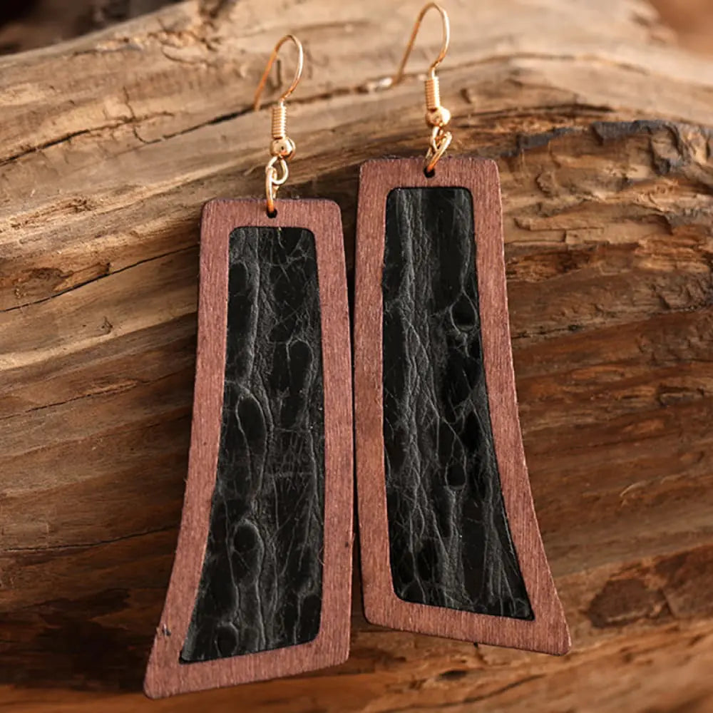 Buy style-c Geometrical Shape Wooden Dangle Earrings