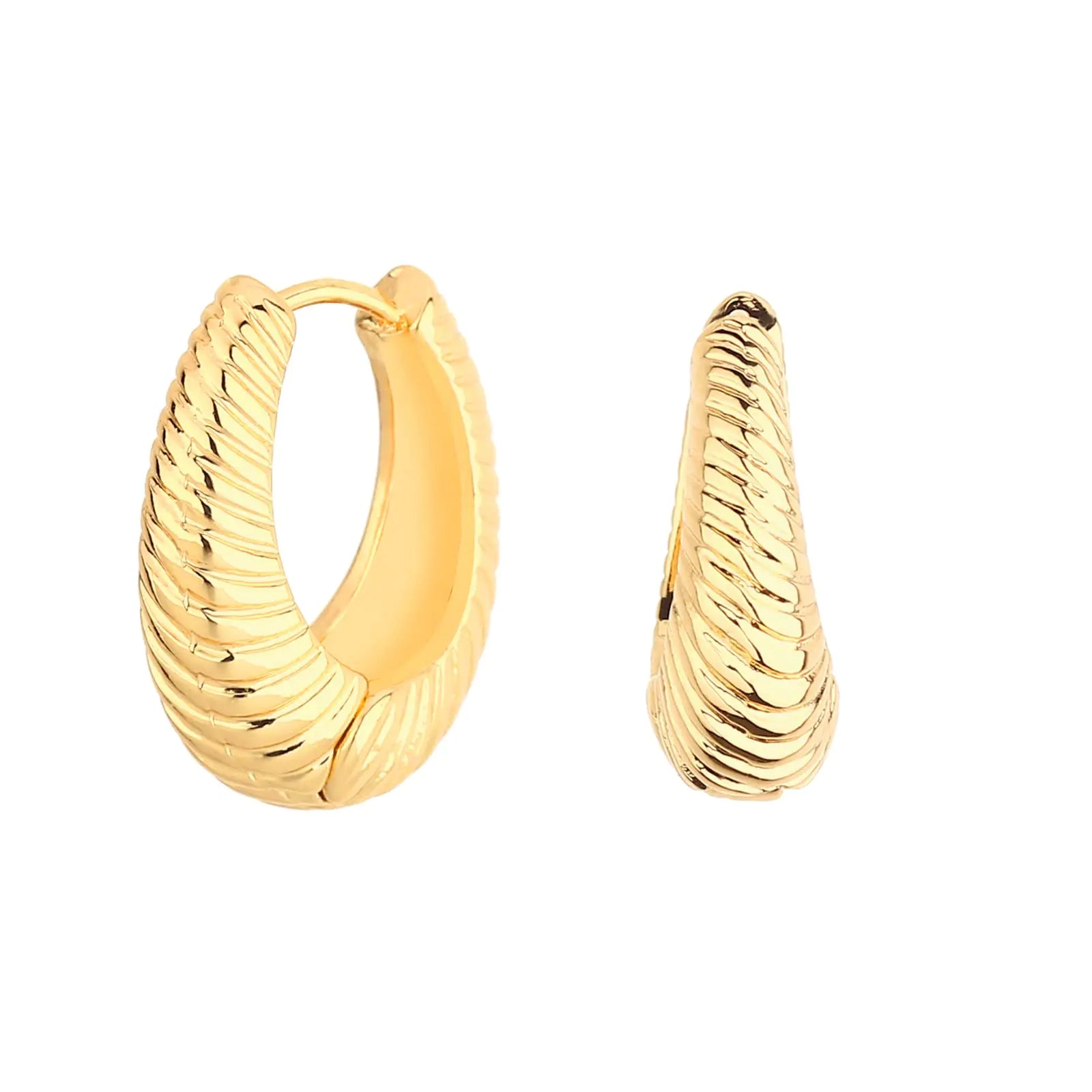 Wgoud Chunky Hoop Earrings Set 14K Gold Hoop Earrings for Women Hypoallergenic, Thick Hoops Earring set, Twist Huggie Hoop Earring 6 Prs Chunky Gold