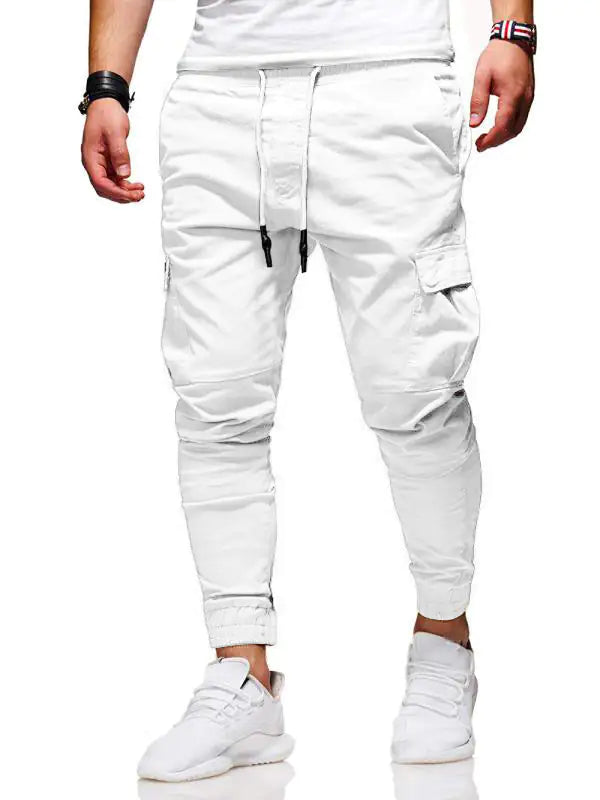 Buy white Men Autumn Thin Cotton Casual Pants