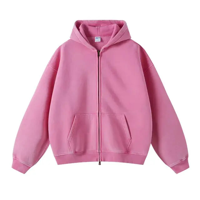 Buy pink Fleece Zippered Batik Hoodies