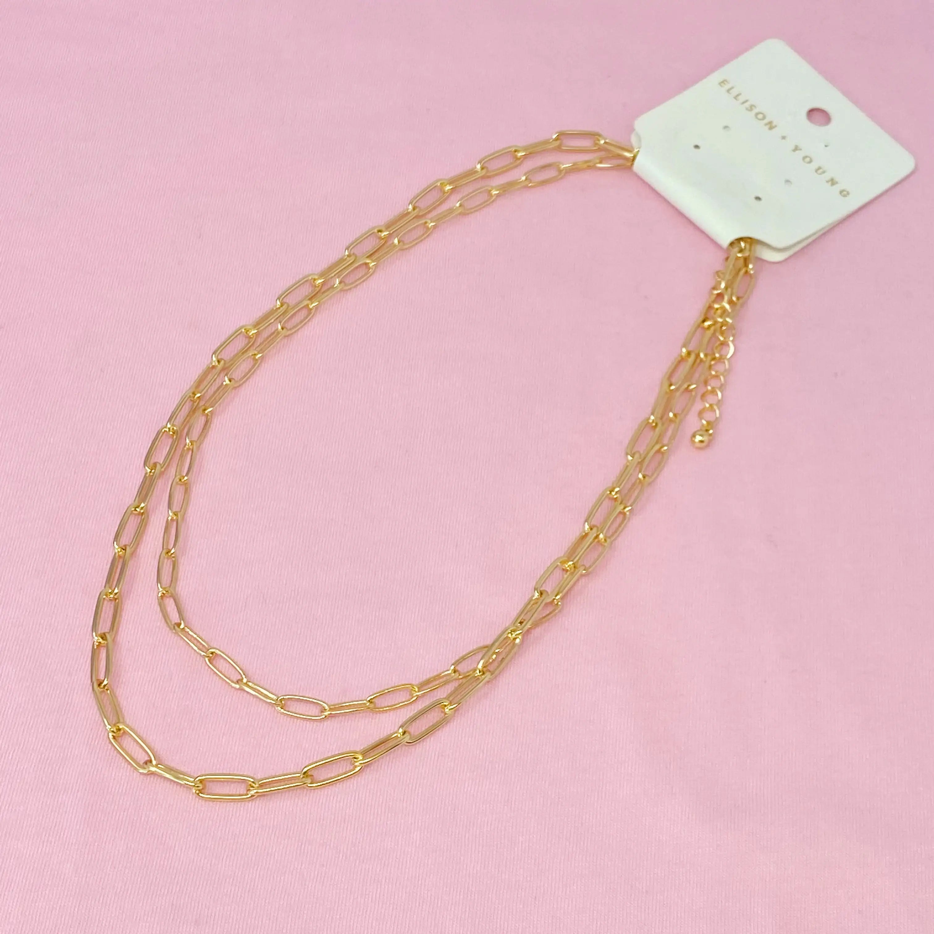 Double The Gold Chain Link Necklace