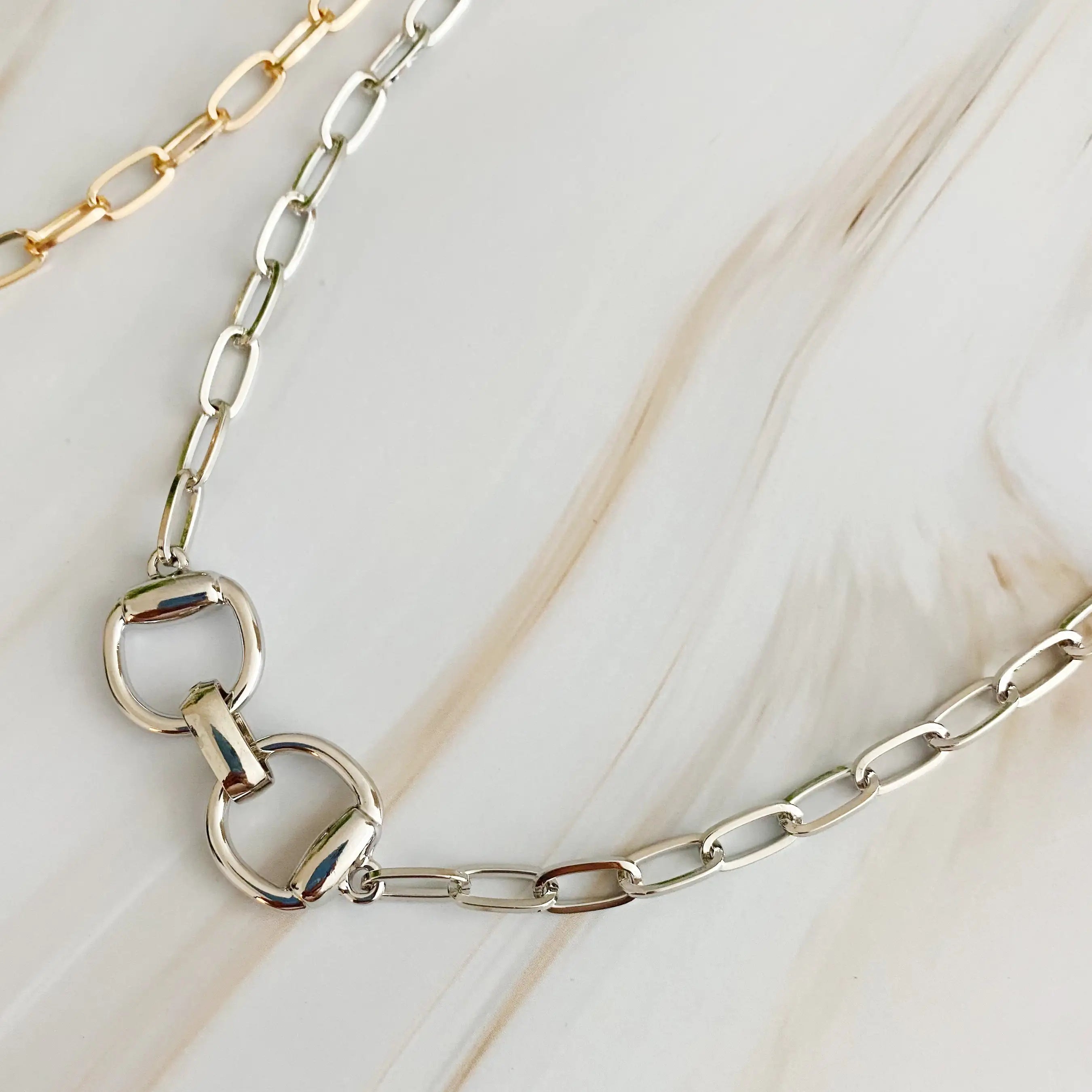 Buy silver Equestrian Pendant Chain Necklace