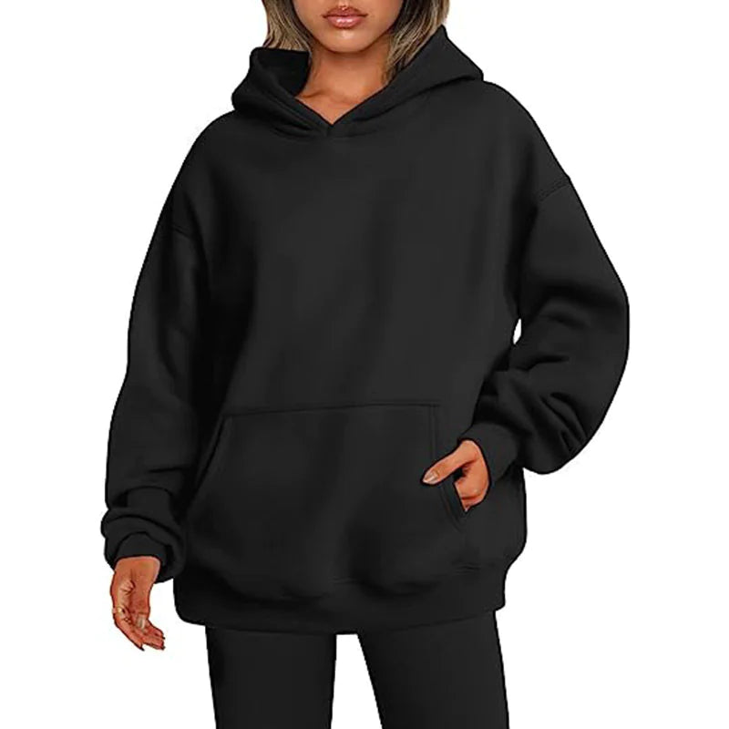 Large Pocket Women Hoodies - 0