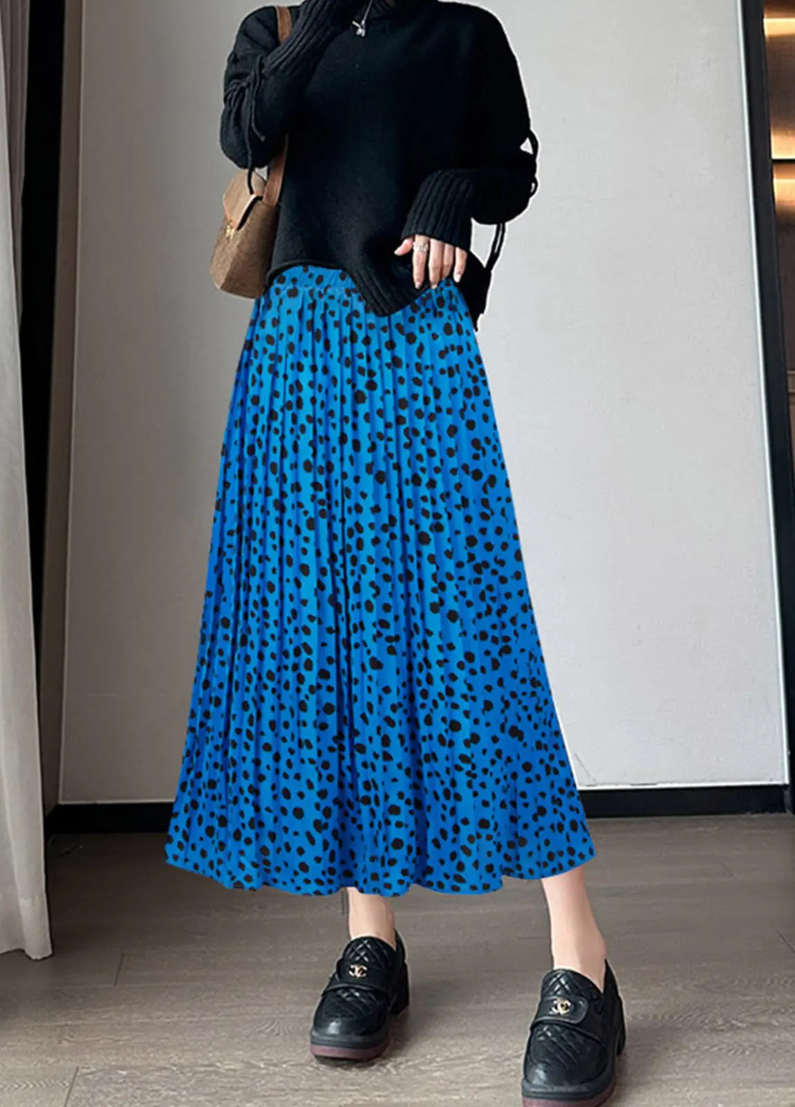 Women’s Leopard Print High-Waisted Midi Skirt