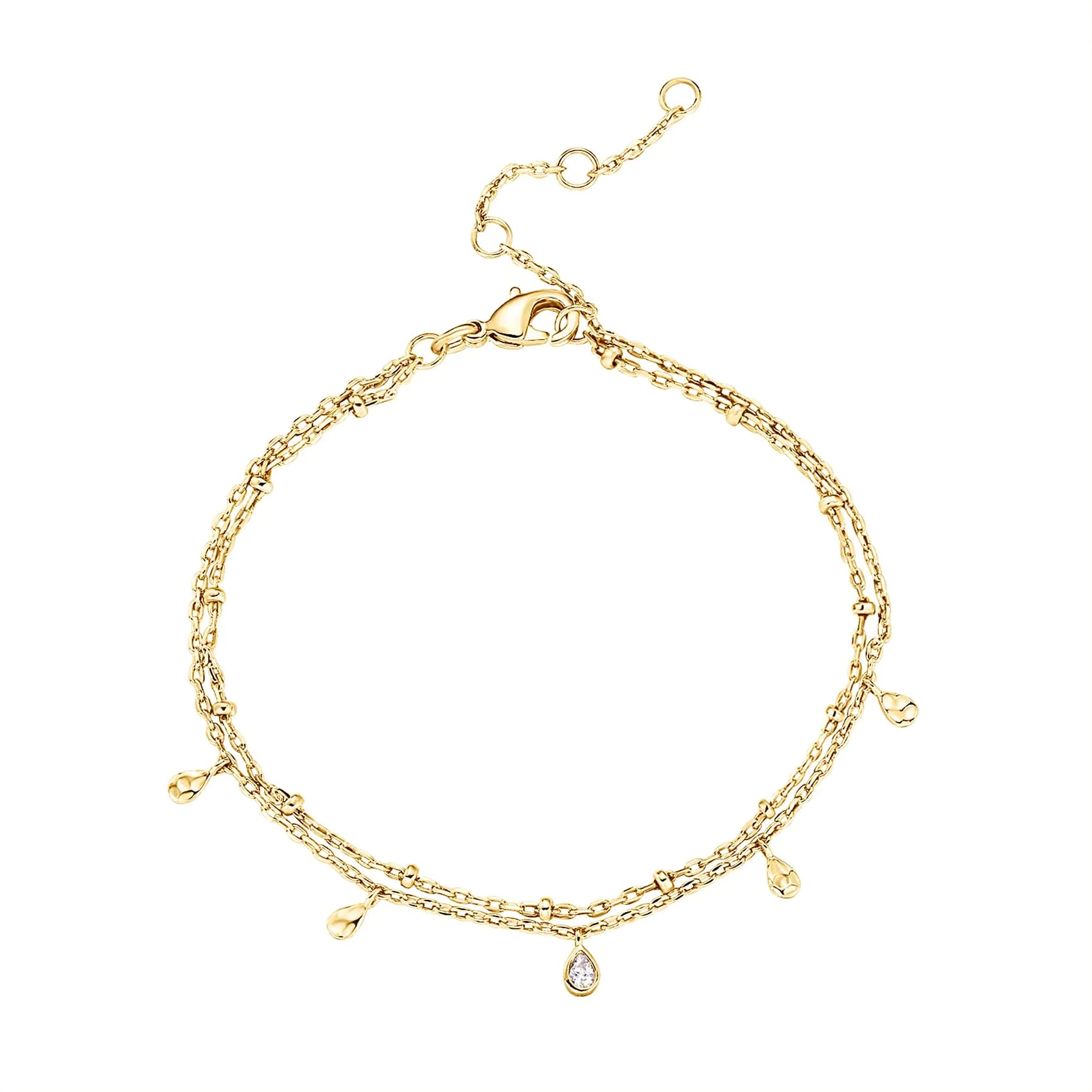 14K Gold Plated Beaded Infinity Bracelet