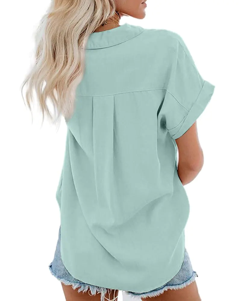 Women's Casual Button-Down Cotton Shirt