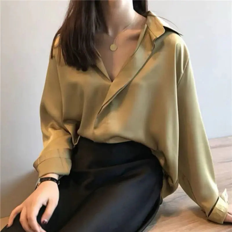 Silk Chic V-Neck Blouse