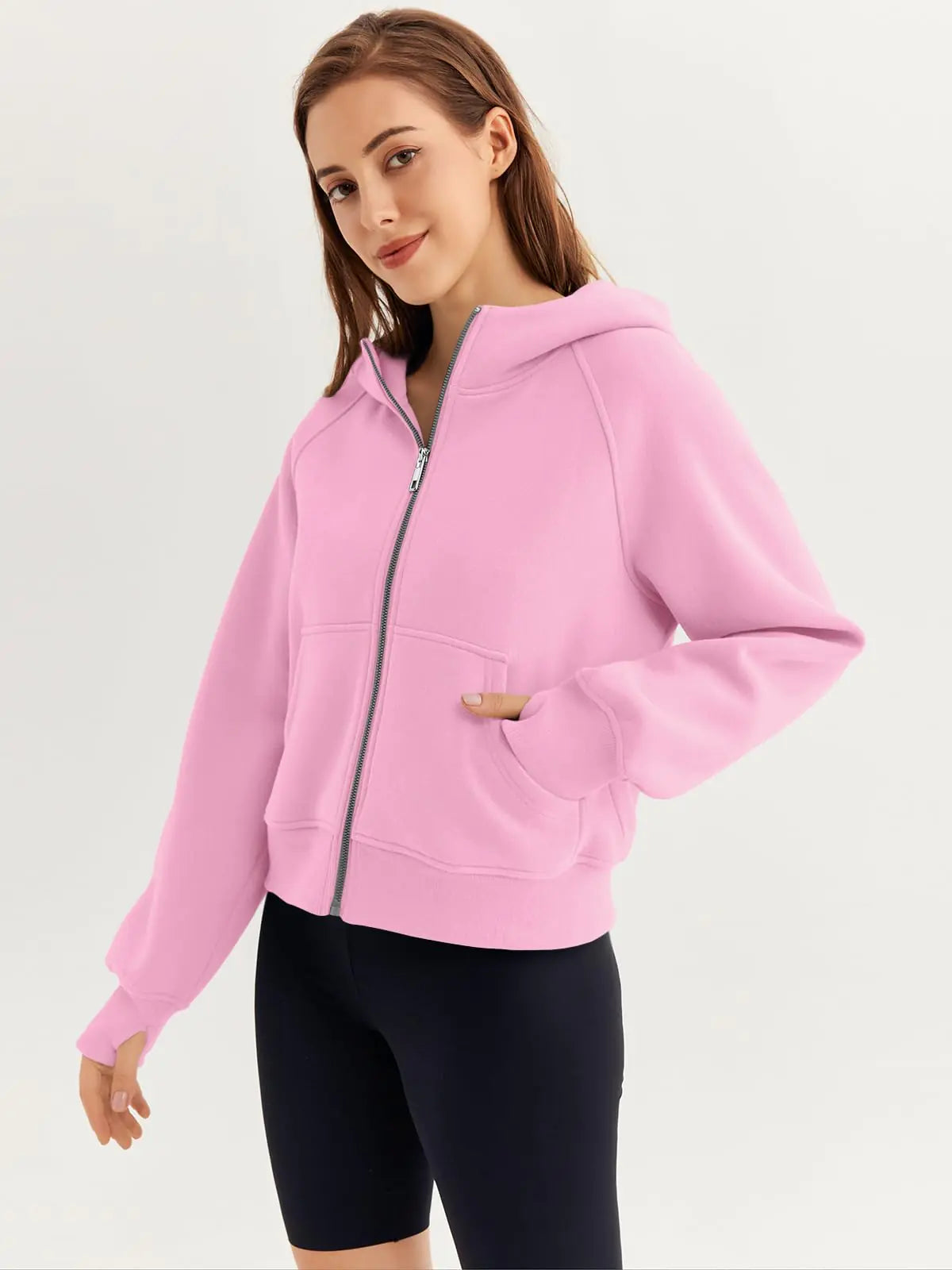 AUTOMET Women’s Oversized Fleece Zip-Up Hoodie