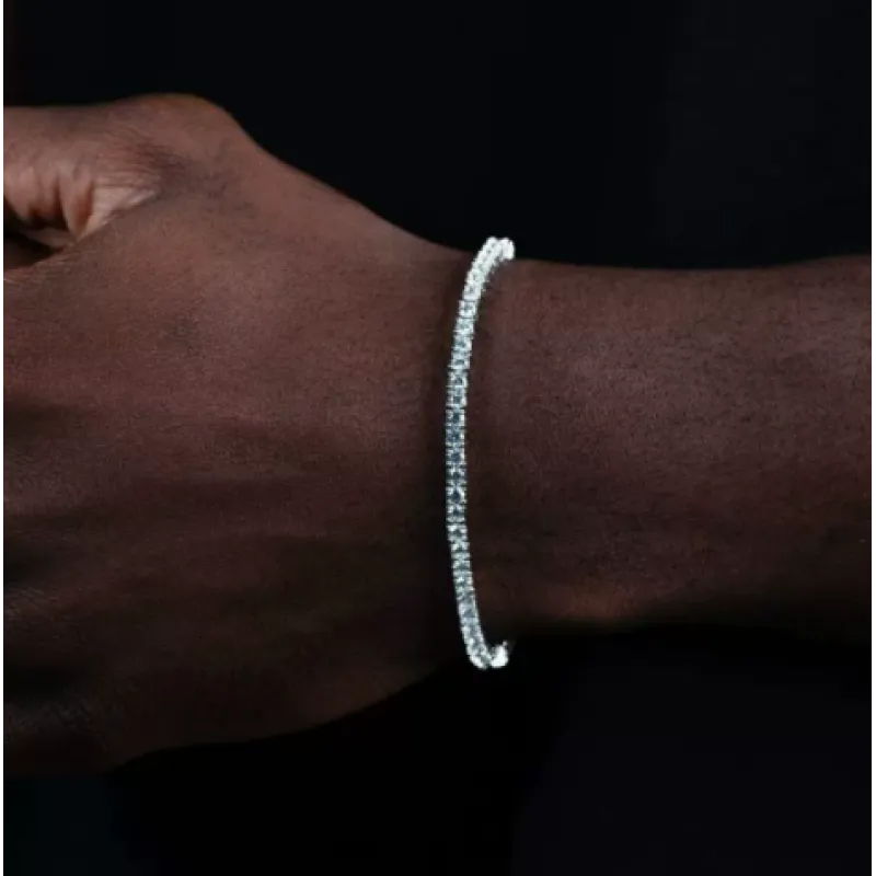 Full Diamond Female Fashion Hip Hop Diamond Silver Bracelet In Europe And America