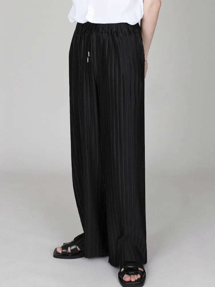 Buy black Loose Straight Trousers For Male