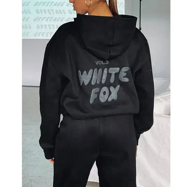 Buy black White Fox Style Hoodies