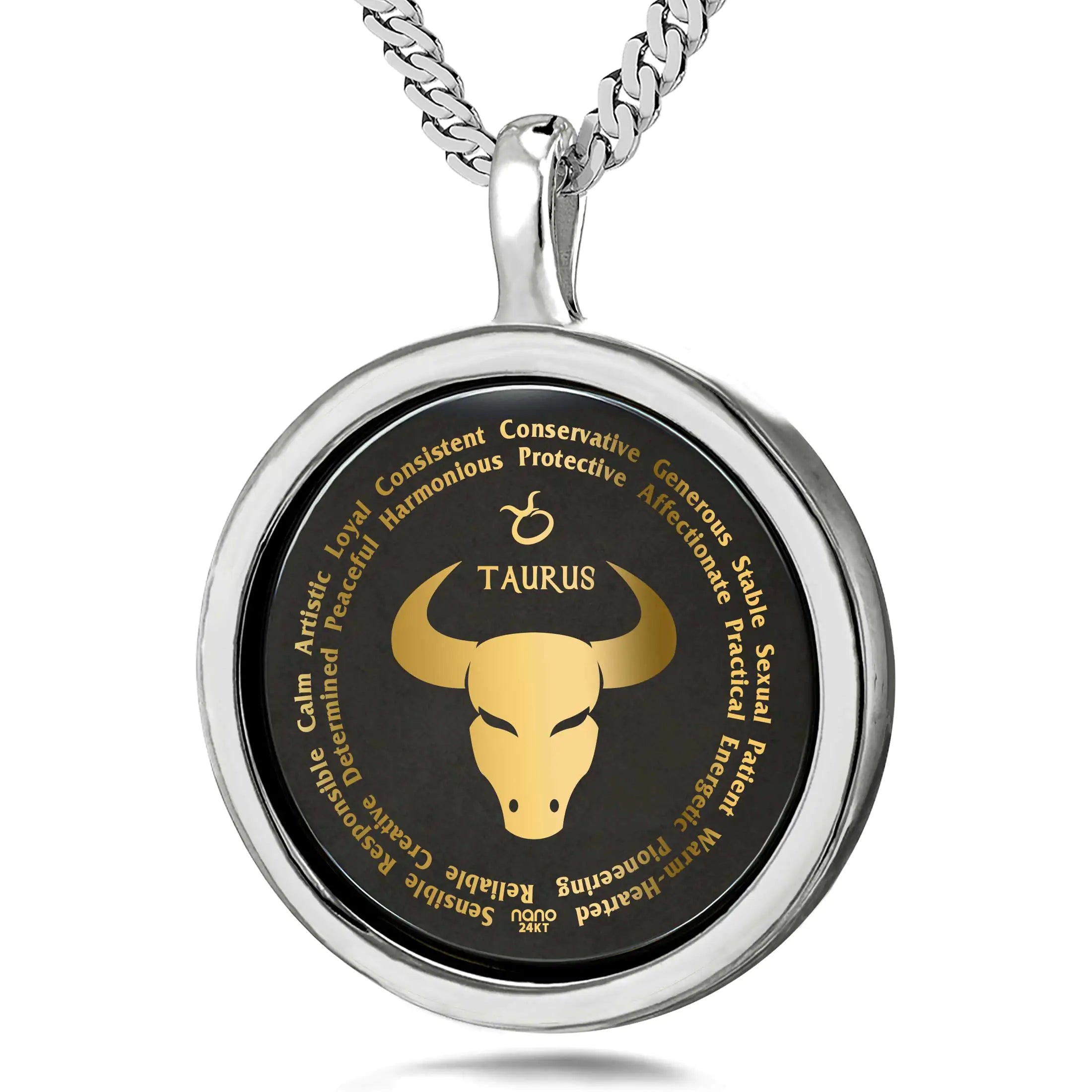 Taurus Necklaces for Lovers of the Zodiac 24k Gold Inscribed - 0