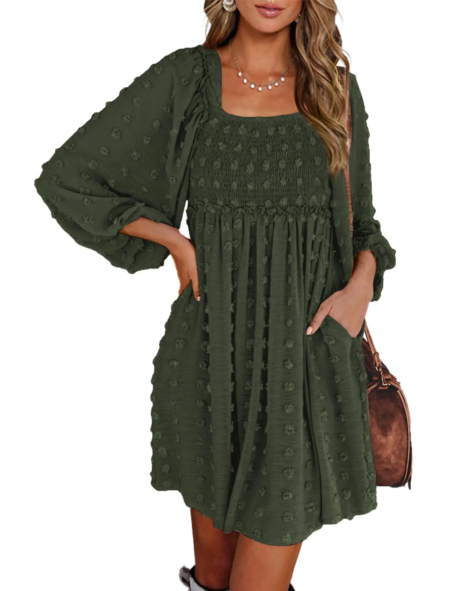 Women's Smocked Floral Boho Dress