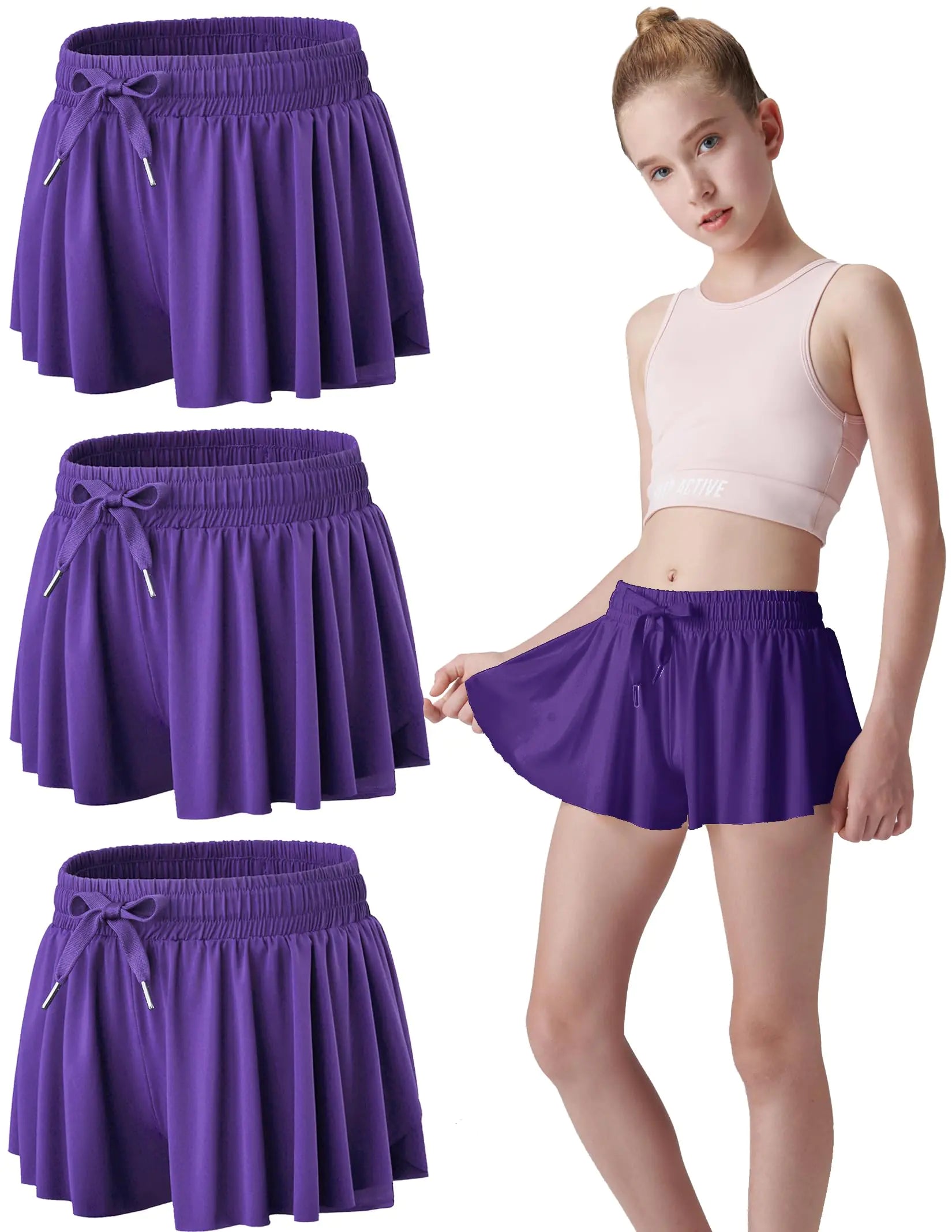 3-Pack Youth Butterfly Skirts with Spandex Liner