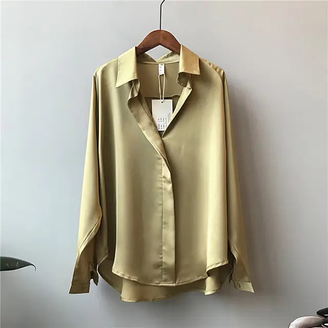 Silk Chic V-Neck Blouse