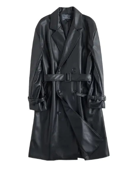 Leather Slim Fit Men's Coat