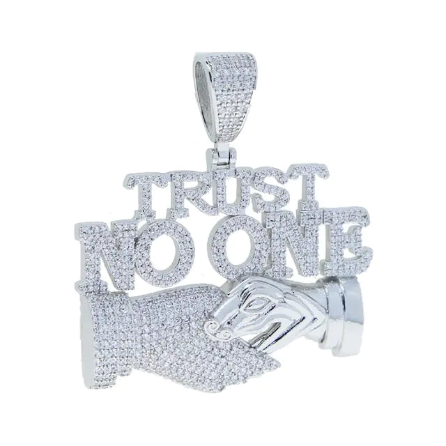 Buy platinum-plated Trust No One Pendant Necklaces